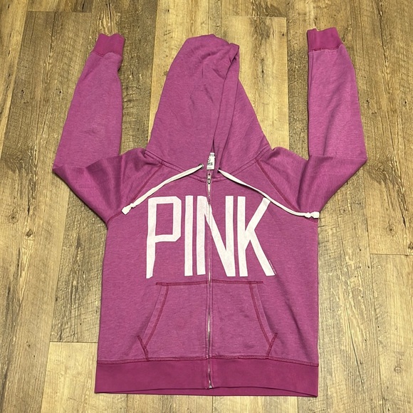PINK Victoria's Secret Tops - PINK by Victoria’s Secret Pinkish/Purple Vintage Full-Zip Hoodie, Size L, GUC 💜